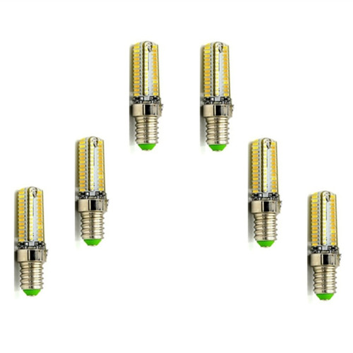 Welsun E14 LED Bulb 5 Watt 104-LED Lamps of 400-450lumens 3014 SMD LED Chip LED Light,Replacement of 40W Halogen,220V,6 Pack (Color : Warm White)