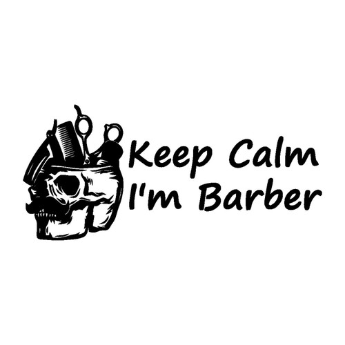 Wall Sticker-Barber Tools Skull Barbershop-Vinyl Decal-Quote Hair Salon-Barbershop Beauty Studio Wall Decor Decals-Custom Color Stickers-BG00-17-46d-10.6x22.5 in Wall Sticker-Barber Tools Skull Barbershop-Vinyl Decal-Quote Hair Salon-Barbershop Beauty Studio Wall Decor Decals-Custom Color Stickers-BG00-17-46d-10.6x22.5 in