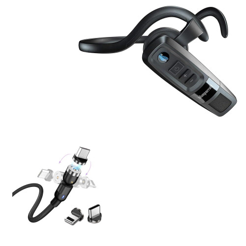 BoxWave Cable Compatible with BlueParrott C300-XT - MagnetoSnap AllCharge Cable, Magnet Charging Cable USB Type-C Micro USB for BlueParrott C300-XT - Jet Black
