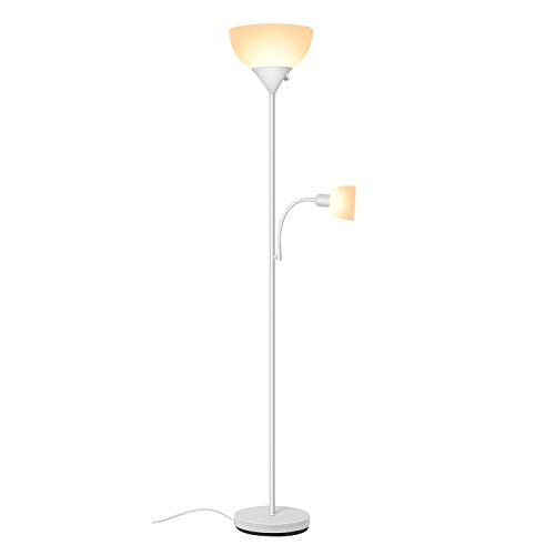 Floor Lamp, SUNLLIPE LED Torchiere Floor Lamp with Reading Light 70.5 inches Energy Saving Tall Standing Lamp Modern Pole Floor Lamp for Living Room, Dorm and Bedroom 19mm Pole
