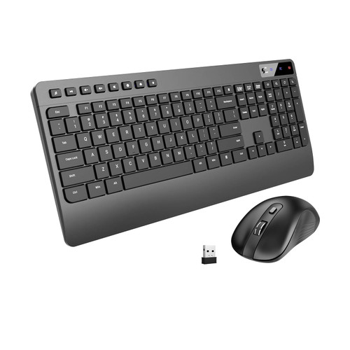 Wireless Keyboard and Mouse Combo, Acebaff 2.4G Full-Sized Ergonomic Keyboard Mouse, 3 DPI Adjustable Cordless USB Keyboard and Mouse with Palm Rest, Quiet Click for Computer/Laptop/Windows/Mac