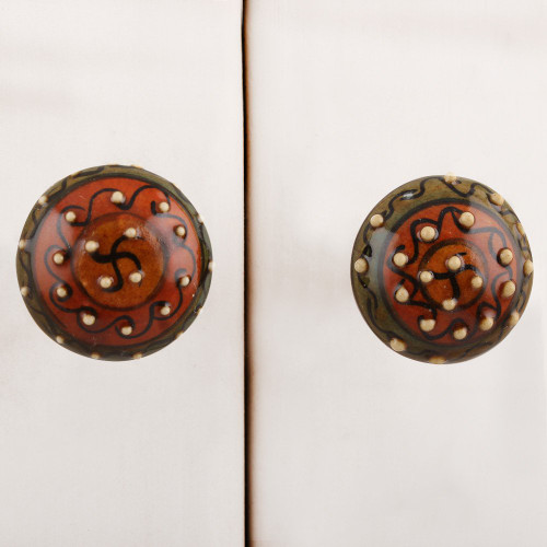 Indian Shelf 10 Pieces Cabinet Pull | Bulb Shape Kitchen Door Knob | Black Single Hole Cabinet Knobs | Ceramic Drawer Knob | Nursery Dresser Knobs | Door Pulls Knobs
