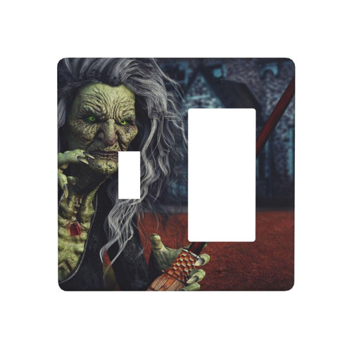 Halloween Witch Toggle/Rocker Switch Wall Plate Combination, Replacement Receptacle Faceplates Outlet Cover