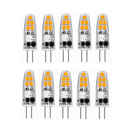 Welsun G4 LED Bulbs JC Bi-Pin Base Lights 2W AC/DC 12V 10W-20W T3 Halogen Bulb Replacement Landscape Bulbs 10pcs (Color : Warm Wite)