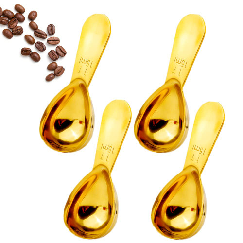 4 Pieces Coffee Scoop Stainless Steel Coffee Scoops Short Handle Tablespoon Measuring Spoons for Coffee Tea Sugar Flour