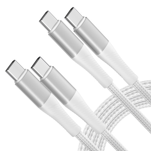 Deegotech USB C to USB C Cable, [100W 10ft 2-Pack] PD 5A Durable Nylon Braided USB C Charger Cable Fast Charging for MacBook Pro, Compatible with MacBook Air, iPad Pro/Air, Galaxy S22 S21-White