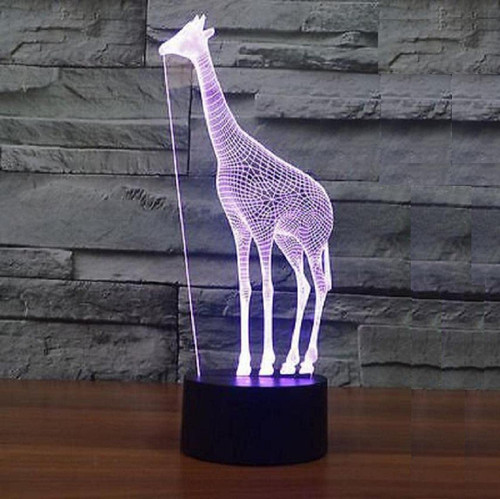 3D Giraffe Lamp Night Light Touch Table Desk Optical Illusion Lamps 7 Color Changing Lights Home Decoration Xmas Birthday Gift