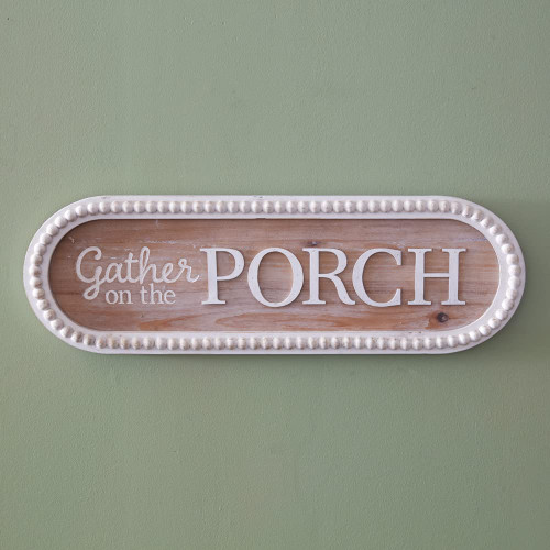 Colonial Tin Works 440199 Gather on the Porch Wood Sign, 23.75-inch Width