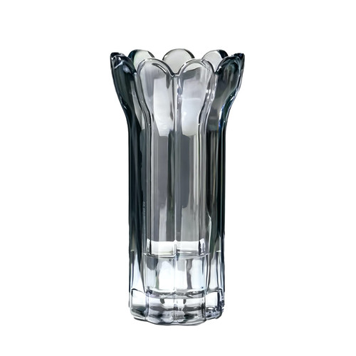 Glass Vase for Flowers, Grey Glass Vases for Centerpieces, Crystal Vase for Home, Table, Decor 9.45 inches Tall