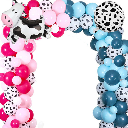 Cow Balloons Garland Arch Kit for CowBoy CowGirl Themed Gender Reveal Decorations Baby Shower Farm Birthday Western Party Decorations