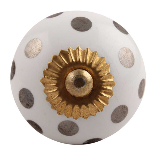 Indian Shelf 12 Pieces Door Pull Knob | Dot Shabby Chic Drawer Pulls | Fancy Knobs Silver | Kitchen Door Knobs for Cabinets Ceramic | Kids Drawer Knobs | Modern Knobs for Dresser
