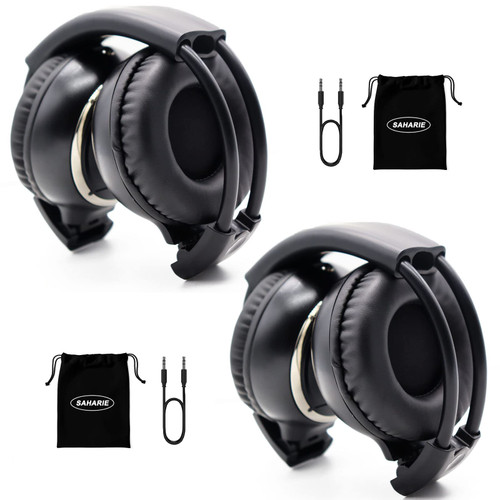 SAHARIE 2 Pack of Infrared Headphones for Car DVD, 2 Channel IR Wireless Headphones for Kids, Car Headphones for Universal Rear Entertainment System