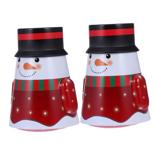BESTOYARD 2pcs Box Storage Tin Box Candy Gift Box Candy Containers Christmas Decorative Box Metal Gift Box Christmas Fruit Bowl Small Tins for Candy Cartoon Candy Cases Gift Tins Cartoon Red