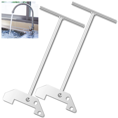 Lanties 2 Pcs Garbage Disposer Unjamming Wrench, Silver Garbage Disposal Wrench Tool for Garbage Disposal Repair, Unclog Kitchen Sink Clogging