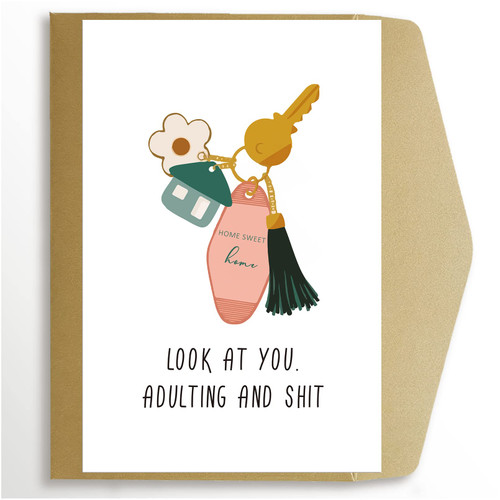 Funny Housewarming Card for Friends, Happy New Home Card, Rude Moving Card, New House Congratulation Card