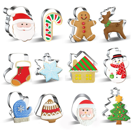 12 Pieces Christmas Cookie Cutters Set - Mini Cute Cookie Cutter includes Gingerbread Men, Snowflake, Reindeer, Candie, Christmas Tree, Snowman, Santa Face and More Xmas Cutters Molds Decorations 12 Pieces Christmas Cookie Cutters Set - Mini Cute Cookie Cutter includes Gingerbread Men, Snowflake, Reindeer, Candie, Christmas Tree, Snowman, Santa Face and More Xmas Cutters Molds Decorations