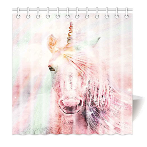 SXCHEN Fabric Bath Shower Curtain 72"x80" Polyester Shower Curtains for Bathroom, Waterproof Shower Curtain Liner with 12 Hooks Rainbow Beautiful Unicorn Pink SXCHEN Fabric Bath Shower Curtain 72"x80" Polyester Shower Curtains for Bathroom, Waterproof Shower Curtain Liner with 12 Hooks Rainbow Beautiful Unicorn Pink