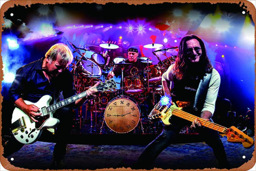 Rush Band 2018 Poster Metal Sign Tin Metal Retro Wall Decor for Home,Street,Gate,Bars,Club,Restaurants,Cafes,Store Pubs Sign Gift 12 X 8 INCH Metal Sign