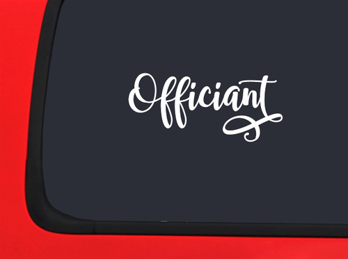 Car Sticker Officiant Wedding Marriage Couple Ceremony Love Official Car Window Decal Sticker White 7 Inch