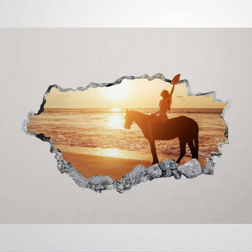 Horse Wall Decal Art Decor 3D Beach Sticker Mural Poster Print Gift Custom Wall Stickers Mural Smashed Wall Art Removable Poster Vinyl decals For Bedroom Living Room Playroom Nursery Office,32'' sk399 Horse Wall Decal Art Decor 3D Beach Sticker Mural Poster Print Gift Custom Wall Stickers Mural Smashed Wall Art Removable Poster Vinyl decals For Bedroom Living Room Playroom Nursery Office,32'' sk399