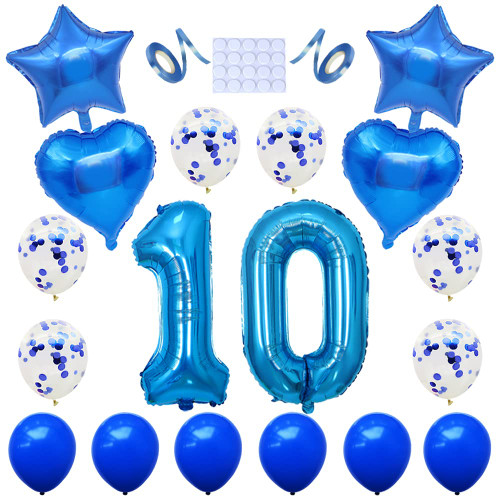 Yijunmca Blue 10 Number Balloons Kit Jumbo Number 10 32" Helium Hanging Balloon Foil Mylar Confetti Latex Balloon for Boys Girls 10th Birthday Party Supplies 10 Anniversary Events Decoration Yijunmca Blue 10 Number Balloons Kit Jumbo Number 10 32" Helium Hanging Balloon Foil Mylar Confetti Latex Balloon for Boys Girls 10th Birthday Party Supplies 10 Anniversary Events Decoration
