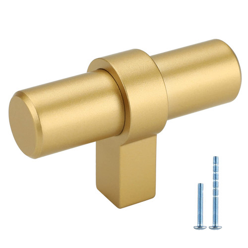 Peaha 10Pack Black Gold Cabinet Handles Brushed Brass Drawer knobs