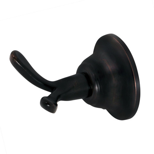North Shore Double Robe Hook Towel Holder Bath Accessory, Oil Rubbed Bronze