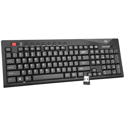 Rii Wireless Keyboard,2.4G Ergonomic Full-Size Computer Keyboard,USB External Silent Cordless Keyboard Compatible with Windows Chrome Laptop Computer PC Desktop Notebook Chromebook