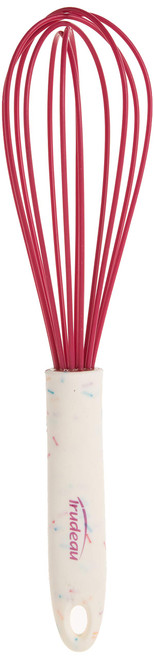Trudeau White Confetti Silicone Whisk, 10"