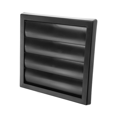 Vent Systems 6" Inch Black Exhaust Vent Cover - Dryer Vent Hood - Louvered Dryer Duct Vent Cover - Vent Hood Cap - One-Directional Plastic Air Supply Grille