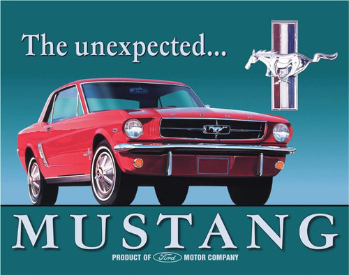 Desperate Enterprises Ford Mustang Tin Sign - Nostalgic Vintage Metal Wall Decor - Made in USA