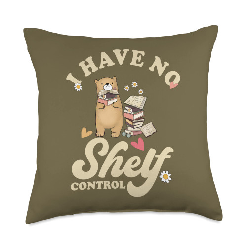 Bookish No Shelf Control by Library Reading Lover No Shelf Control Bookish Cute Reading Book Throw Pillow, 18x18, Multicolor Bookish No Shelf Control by Library Reading Lover No Shelf Control Bookish Cute Reading Book Throw Pillow, 18x18, Multicolor