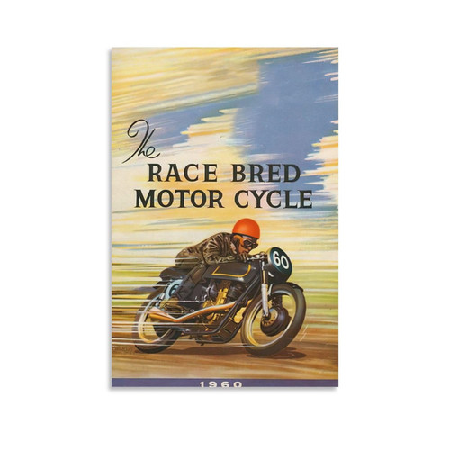 Vintage Motorcycle Poster 1960 Motorcycle Road Racing Championship, Motorcycle Shop Wall Decoration Canvas Painting Posters And Prints Wall Art Pictures for Living Room Bedroom Decor 08x12inch(20x30c Vintage Motorcycle Poster 1960 Motorcycle Road Racing Championship, Motorcycle Shop Wall Decoration Canvas Painting Posters And Prints Wall Art Pictures for Living Room Bedroom Decor 08x12inch(20x30c