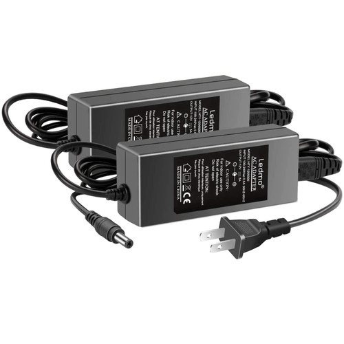 12V 5A Power Supply Led Strip Light 120V to 12V Transformer Input with 5.5x2.1mm 60W 12V AC DC Adapter?2 Pack?