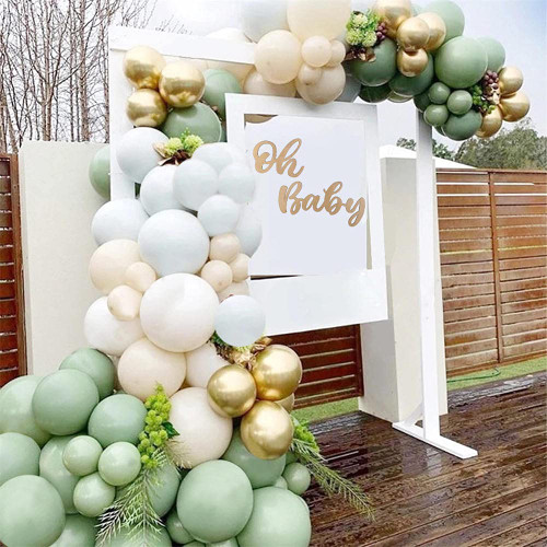 Sage Green Balloon Garland Arch Kit 102PCS Latex balloons with Sage, Champagne , White, Gold Balloons for Forest Safari Jungle Tropical Theme Decorations Baby Bridal Shower Birthday Party Sage Green Balloon Garland Arch Kit 102PCS Latex balloons with Sage, Champagne , White, Gold Balloons for Forest Safari Jungle Tropical Theme Decorations Baby Bridal Shower Birthday Party