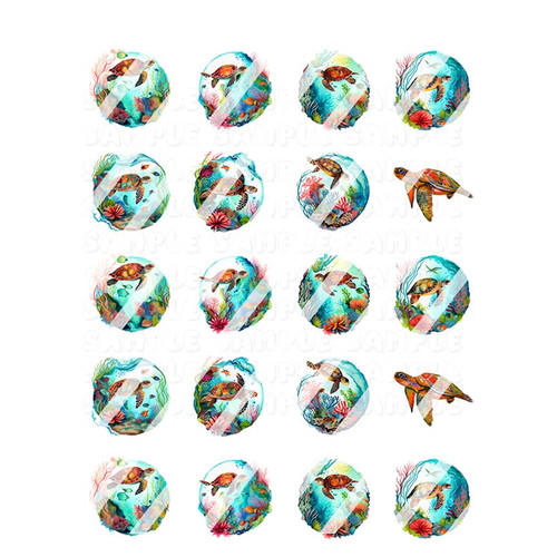 Sea Turtles Ocean Beach Nail Art Decals - Waterslide Decals - Design #ST106 Sea Turtles Ocean Beach Nail Art Decals - Waterslide Decals - Design #ST106