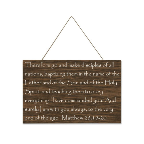 Rustic Wooden Plaque Matthew 28:19 20 Therefore go and Make Disciples of All Nations C-3 25x40cm Wooden Sign Wall Decoration Inspirational Wall Art Rustic Wooden Plaque Matthew 28:19 20 Therefore go and Make Disciples of All Nations C-3 25x40cm Wooden Sign Wall Decoration Inspirational Wall Art