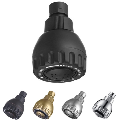 TECHZM High Pressure Shower Head 3 Settings Fixed Showerhead 2.5 Inch High Flow Bathroom Showerhead (Black)