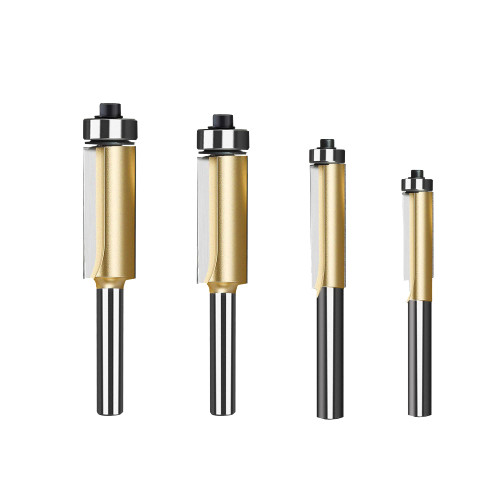 ZOKMOK Flush Trim Router Bits Set, 1/4'' Shank Carbide Template Top Bearing Flush Trim Bits Set, Handy, Durable & Sharp, Prevent Tear-Out