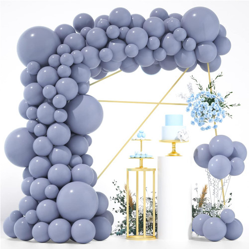 ZFUNBO Dusty Blue Balloons Different Size 95 pcs 18/12 /10/ 5 Inch Slate Blue Balloons Blue Latex Balloons Baby Shower Blue Balloons for Birthday Wedding Engagement Party Gender Reveal Decoration