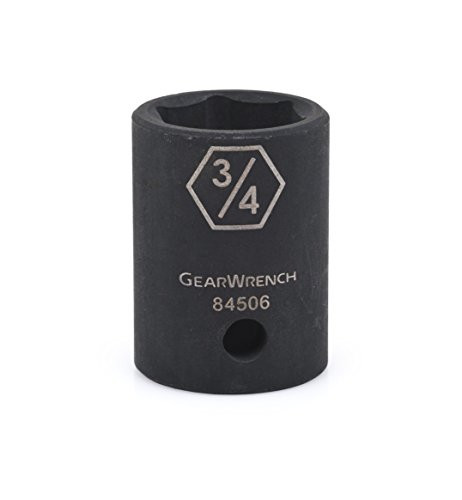 GearWrench 84504N 1/2" Drive 6 Point Standard Impact SAE Socket 5/8", Black