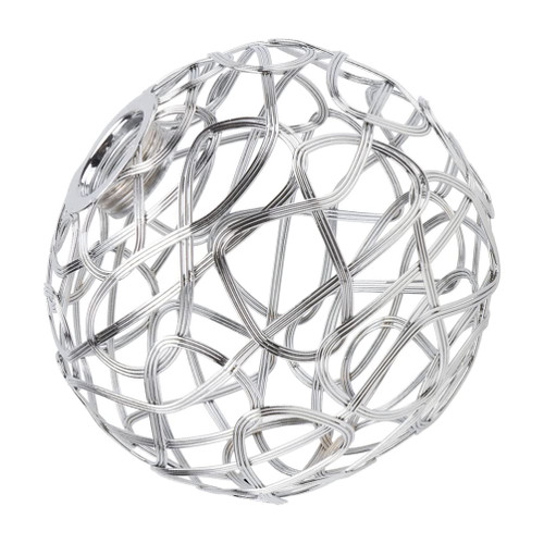 DOITOOL Metal Cage Lamp Shade Rattan Lamp Shade Decorative Globe Lamp Shade Clip On Chandelier Light Covers Ceiling Pendant Light Fixture For Table Wall Floor Ceiling Silver