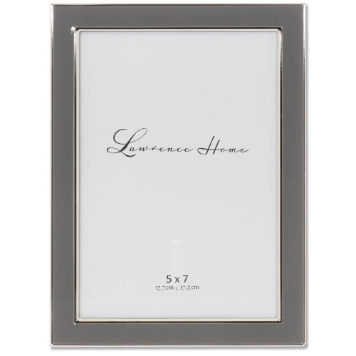 Lawrence Frames Polished Enamel Picture Frame, 5x7, Gray