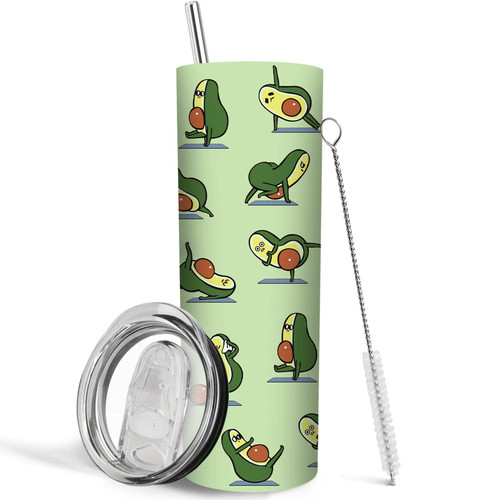 Avocado Gifts for Avocado Lovers, Avocado Gifts, Avocado Tumbler, Avocado Mug, Avocado Coffee Cup, Avocado Stuff, Birthday Gifts for Women Girls, 20oz Stainless Steel Tumbler with Lid and Straw
