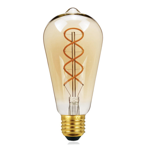 WOPARU ST21(ST64) Vintage Edison Filament Spiral Light Bulb,E26/E27 Base 4W 2300K 200lm Dimmable Antique LED Edison Bulbs,40W Equivalent Warm White - Amber Gold Glass WOPARU ST21(ST64) Vintage Edison Filament Spiral Light Bulb,E26/E27 Base 4W 2300K 200lm Dimmable Antique LED Edison Bulbs,40W Equivalent Warm White - Amber Gold Glass