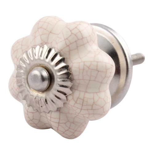 Indian Shelf 2 Pack Knobs for Dresser Drawers|Crackle Pumpkin Dressers Knobs|Cream Kitchen Hardware Knobs & Pulls|Ceramic Shabby Chic Drawer Pulls|Vintage Knobs|Kitchen Cabinet Door Knobs