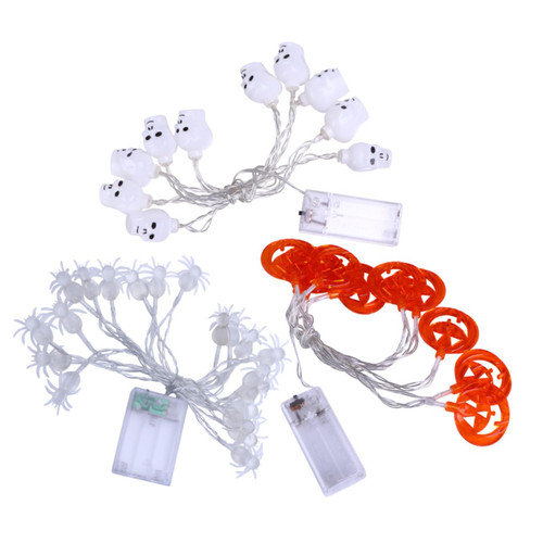 BESTOYARD 3pcs String Halloween String Lights Halloween Pumpkin Light Halloween Tea Light Halloween Party Decor Outdoor Light String Spider Light String Pumpkin Shape Lamp String Colorful