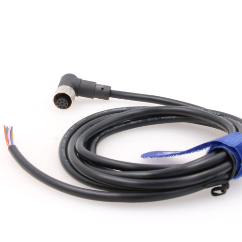 Eonvic M12 8-pin Industrial Sensor Connector Cable Aviation Connection Cable (3M, Right Angle M12 8pin Female Cable)