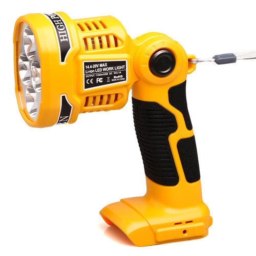 Lilocaja 12W 1120LM 20V Max LED Work Light Powered by Dewalt 20V Max Lithium-Ion Battery, Jobsite Flashlight Spotlight with 110 Degree Pivoting Head and USB Port