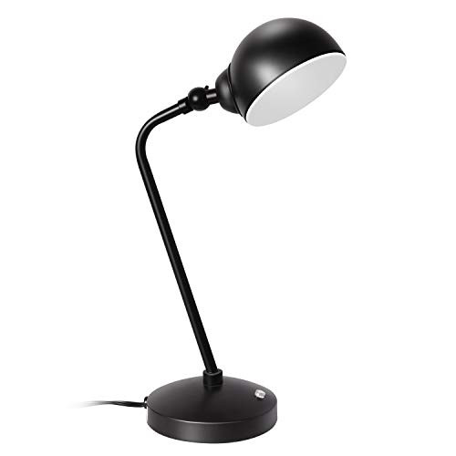 SUNLLIPE Desk Lamp 7W Dimmable Adjustable Antique Metal LED Table Task Reading Light Lamp with Memory Function (Black)